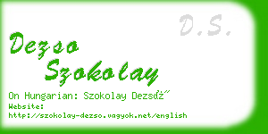 dezso szokolay business card